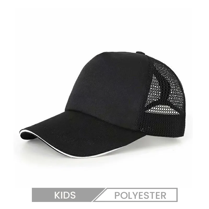 Custom Logo Kids Solid Color Breathable Mesh Cap
